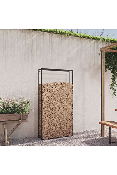 Concept Suport pentru lemne de foc, negru mat, 110x28x214 cm, oțel