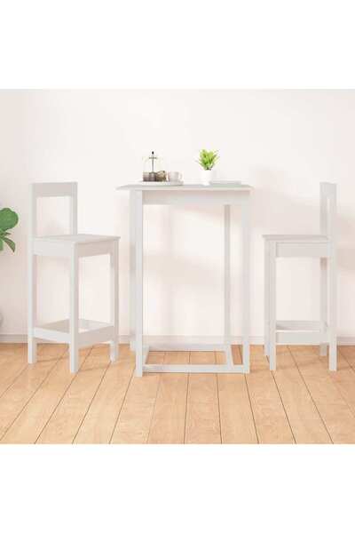 Concept Σκαμπό μπαρ, 2 τεμ., λευκό, 40x41,5x112 cm, μασίφ ξύλο πεύκου