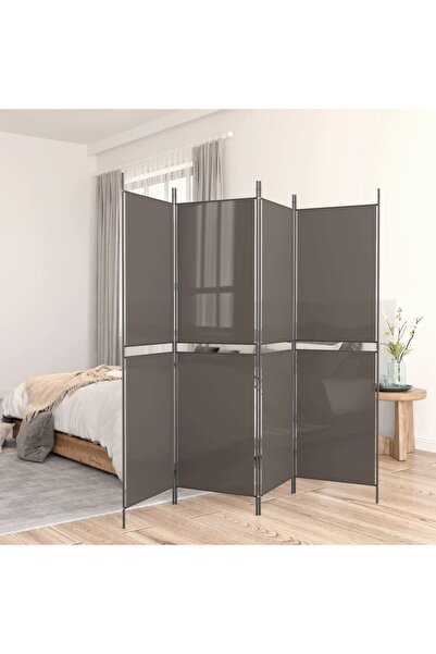 Concept Paravan de cameră cu 4 panouri, antracit, 200 x 180 cm, textil