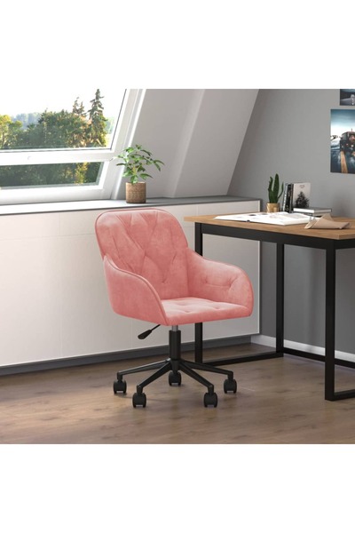 Concept Scaun de birou pivotant, roz, catifea