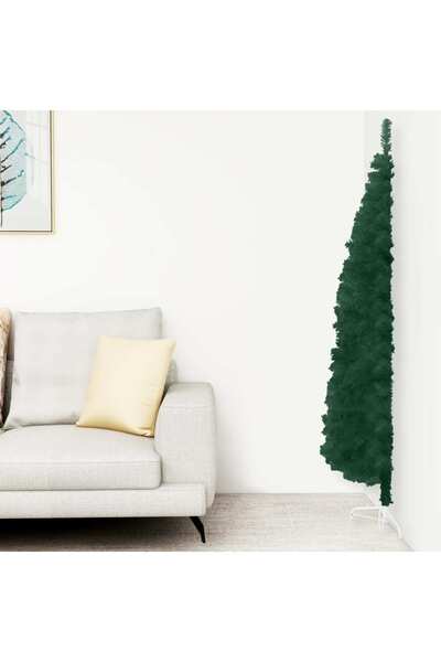 Concept Jumătate brad de Crăciun subțire cu suport, verde, 240 cm