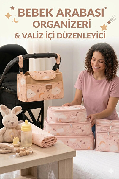 MorOflan Luxury Premium Baby Stroller Organizer Bag I Set of 6 Patterned Mult...