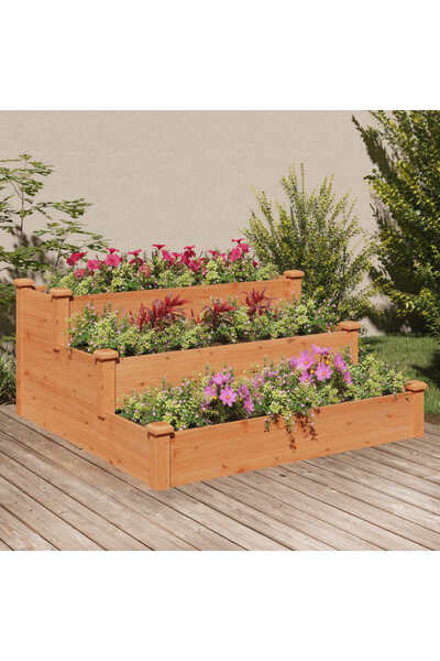 Concept Strat de grădină înălțat, maro, 120x120x56 cm, lemn masiv brad