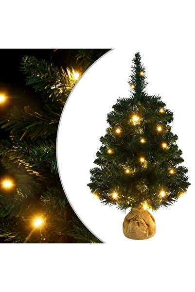 Concept Brad de Crăciun artificial cu suport & LED-uri verde 60 cm PVC