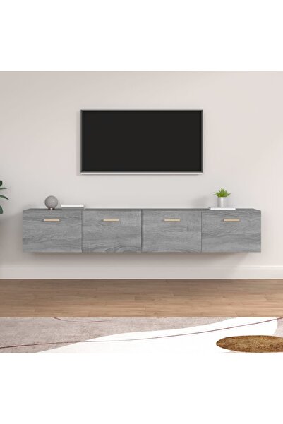 Concept Ντουλάπια τοίχου 2 τεμ. γκρι sonoma 100x36.5x35cm επεξεργασμένο ξύλο