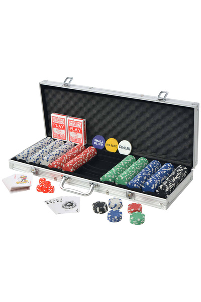 Concept Set de poker cu 500 de jetoane din aluminiu