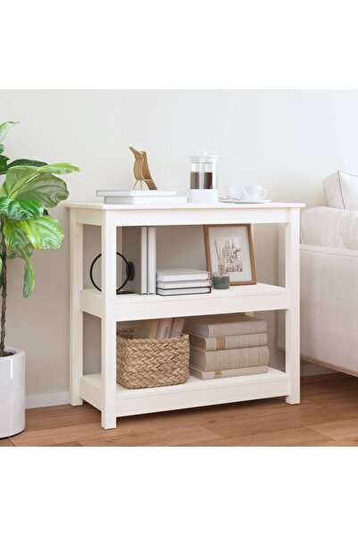 Concept Τραπέζι κονσόλας, λευκό, 80x40x74 cm, μασίφ ξύλο πεύκου