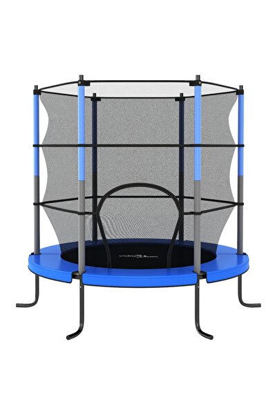 Concept Trampoline with safety net, blue, 140x160cm, round