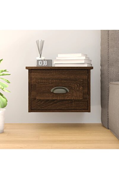 Concept Επιτοίχιο κομοδίνο, καφέ δρυς, 41,5x36x28 εκ.