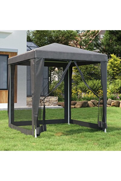 Concept Party tent with 4 mesh walls, anthracite, 2x2 m, HDPE