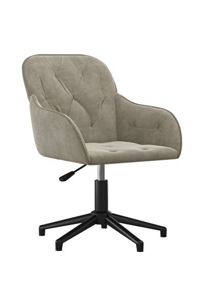 Concept Scaun de birou pivotant, gri deschis, catifea