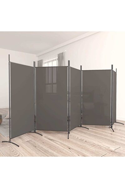 Concept Paravan de cameră cu 5 panouri, antracit, 433x180 cm, textil
