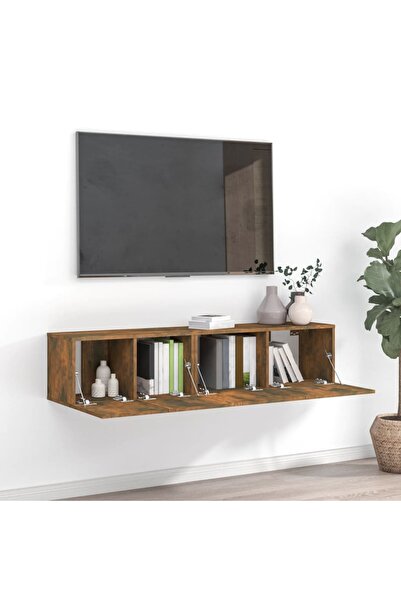 Concept Σετ ντουλαπιών τηλεόρασης, 2 τεμάχια, καπνιστή δρυς, επεξεργασμένο ξύλο