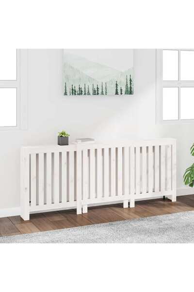 Concept Mască pentru calorifer, alb, 210x21x85 cm, lemn masiv de pin