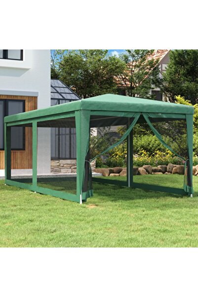 Concept Party tent with 6 mesh walls, green, 3x3 m, HDPE