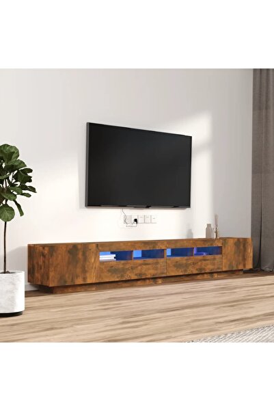 Concept Комплект шкафове за LED телевизор, 3 части, опушен дъб, инженерно дърво