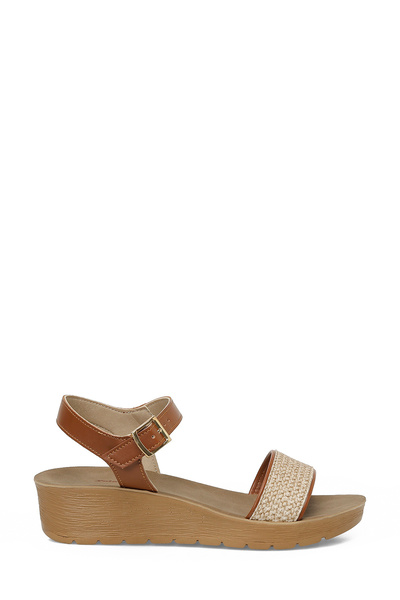 Polaris 409064.Z6Fx Tan Women Wedge Heel Sandals