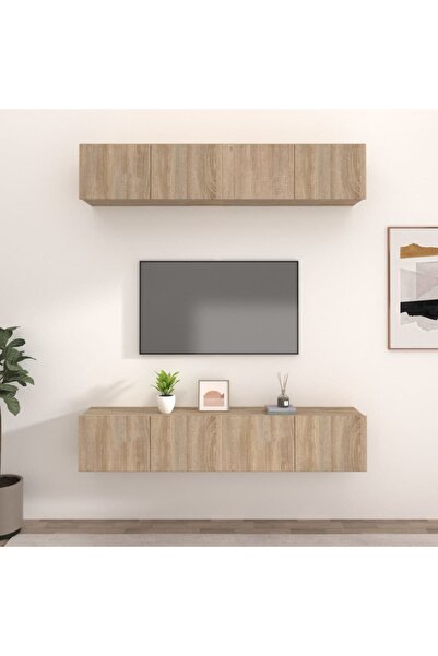 Concept Comode TV, 4 buc., stejar sonoma, 80x30x30 cm, lemn compozit
