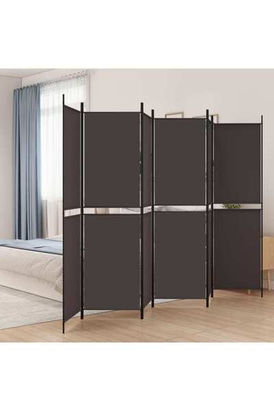 Concept Paravan de cameră cu 6 panouri, maro, 300x200 cm, textil