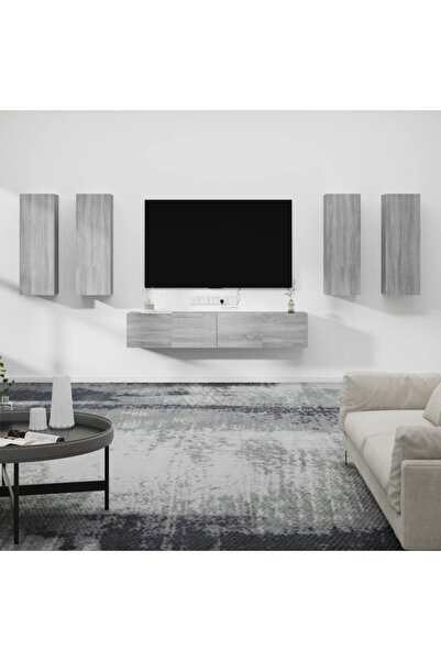 Concept Set dulapuri TV, 6 piese, gri sonoma, lemn prelucrat