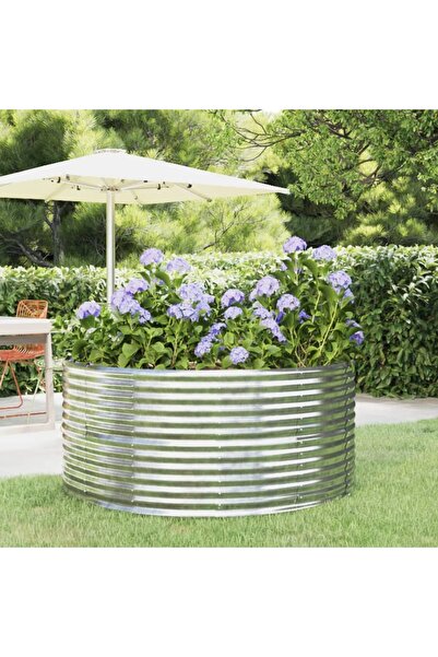 Concept Jardinieră de grădină, argintiu, 140x140x68 cm, oțel