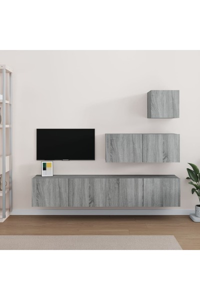 Concept Σετ ντουλαπιών τηλεόρασης, 4 τεμάχια, γκρι Sonoma, επεξεργασμένο ξύλο