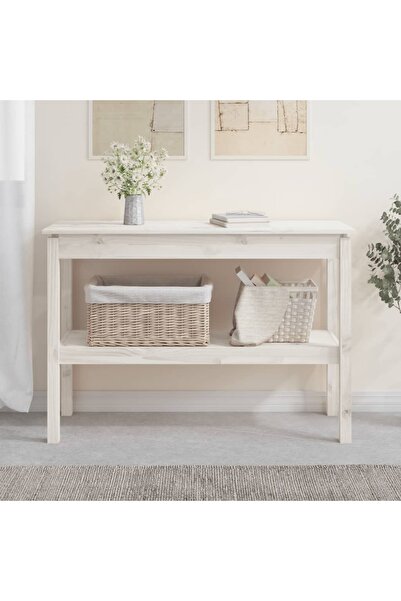 Concept Τραπέζι κονσόλας, λευκό, 110x40x75 cm, μασίφ ξύλο πεύκου