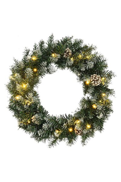 Concept Christmas wreath with LED bulbs, green, 60 cm, PVC