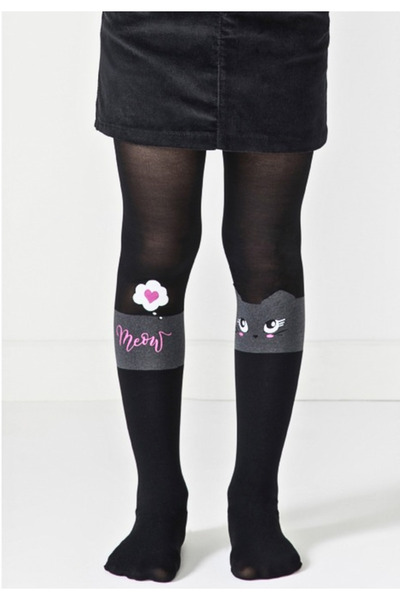 Penti Pretty girls tights "Catty", 30 den - cat print, black