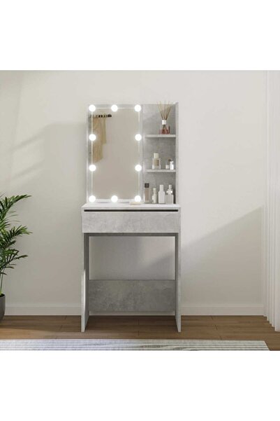 Concept Μπουντουάρ LED, γκρι χρώματος τσιμέντου, 60x40x140 εκ.