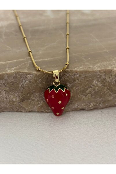 stainless steell Strawberry Figure Steel Necklace