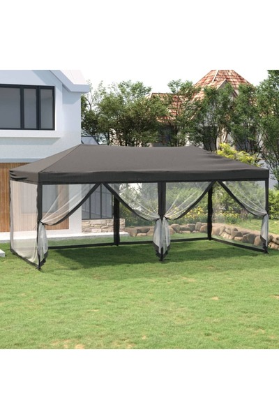 Concept Cort pliabil pentru petrecere, pereți laterali, antracit, 3x6 m