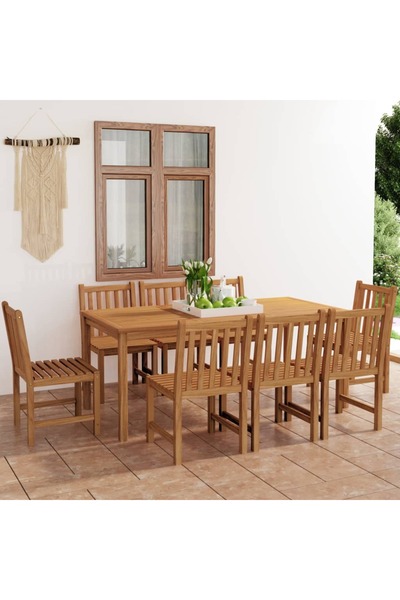 Concept Σετ επίπλων κήπου, 9 τεμάχια, από μασίφ ξύλο τικ