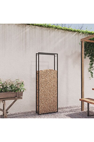 Concept Ράφι για καυσόξυλα, ματ μαύρο, 80x28x222 cm, ατσάλι