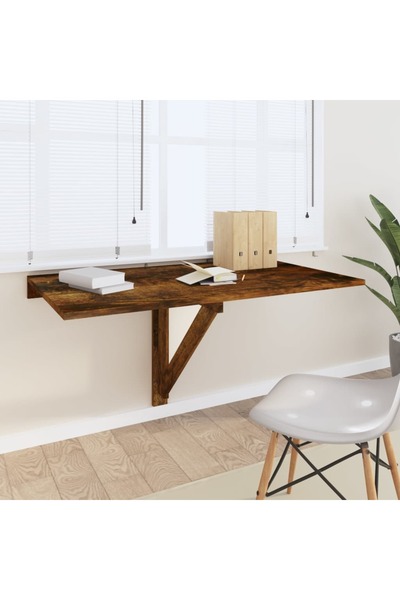 Concept Masă perete pliantă stejar fumuriu 100x60x56 cm lemn compozit