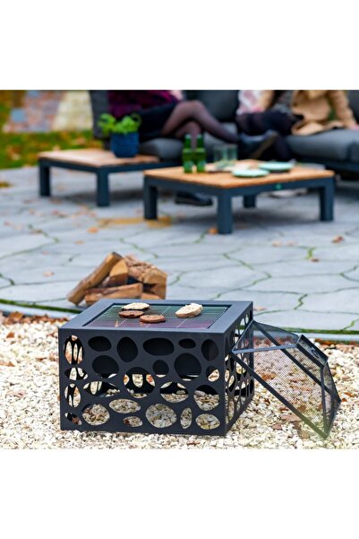 Redfire Vatră cu grătar „Mikor”, negru