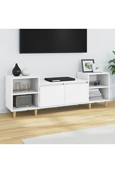 Concept Comodă TV, alb, 160x35x55 cm, lemn prelucrat