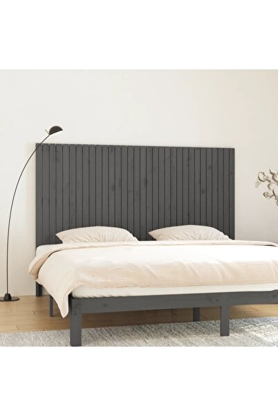 Concept Tăblie de pat pentru perete, gri, 204x3x110 cm, lemn masiv pin