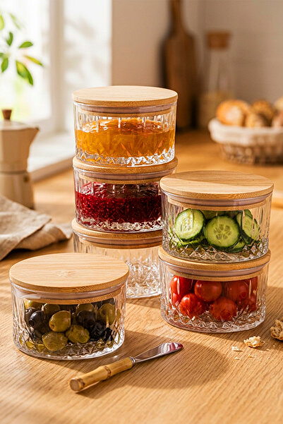 Snippy Love - Set of 6, Bamboo Vacuum Covered Glass Breakfast Multi-Purpose G...