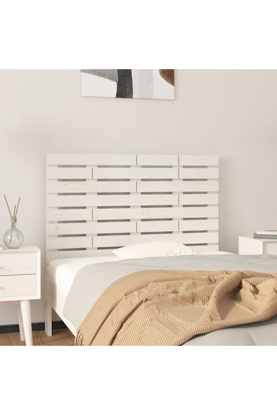 Concept Tăblie de pat pentru perete, alb, 81x3x63 cm, lemn masiv pin