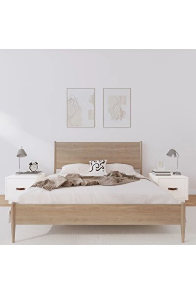 Concept Κομοδίνα, 2 τεμ., λευκά, 40x34x35 cm, μασίφ ξύλο πεύκου