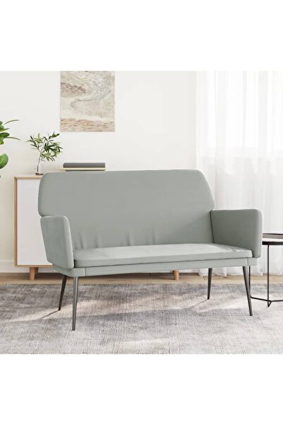 Concept Πάγκος, ανοιχτό γκρι, 108x79x79 εκ., Βελούδο