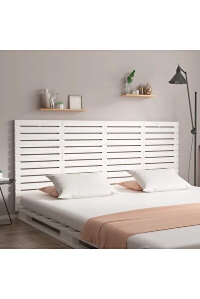 Concept Tăblie de pat pentru perete, alb, 206x3x91,5 cm, lemn masiv pin