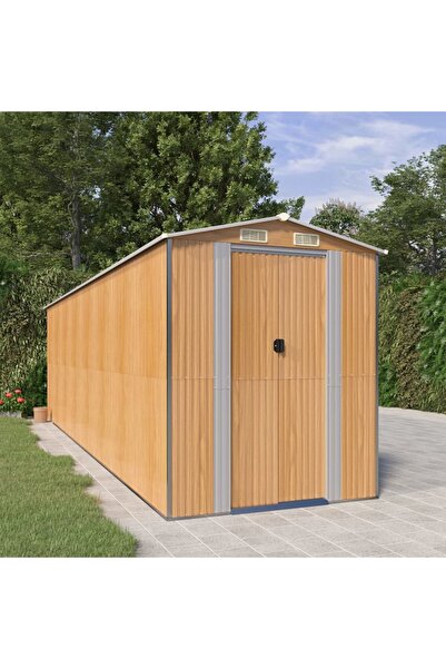 Concept Garden shed, light brown, 192x689x223 cm, galvanized steel