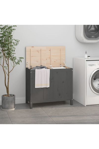 Concept Cutie de rufe, gri, 88,5x44x76 cm, lemn masiv de pin