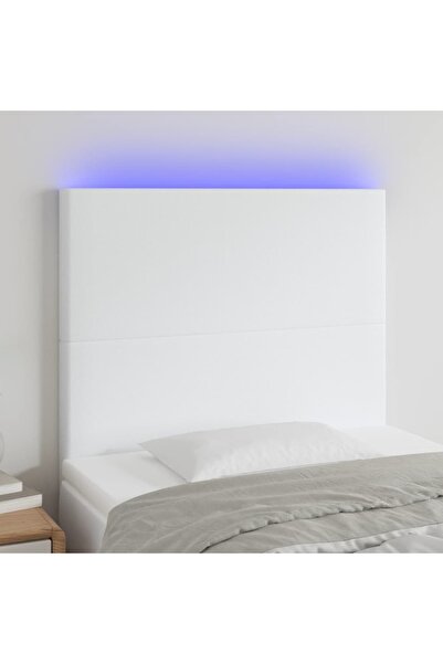 Concept Κεφαλάρι LED, λευκό, 100x5x118/128 cm, οικολογικό Δερμάτινο