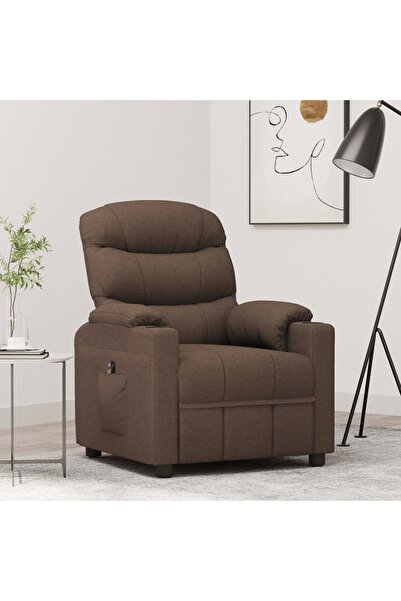 Concept Ηλεκτρική ανακλινόμενη πολυθρόνα, καφέ, ύφασμα