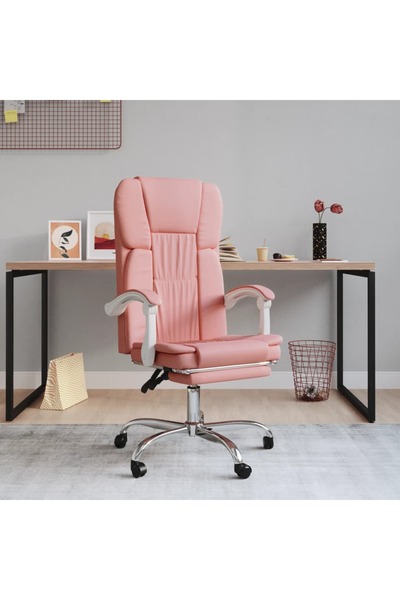 Concept Ανακλινόμενη καρέκλα γραφείου, ροζ, οικολογικό Δερμάτινο