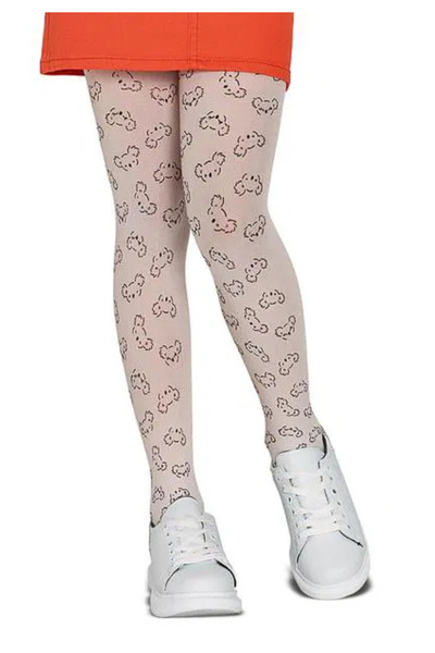 Penti Dres fetițe Pretty ,,Koala Head'' 40 DEN, mat, alb