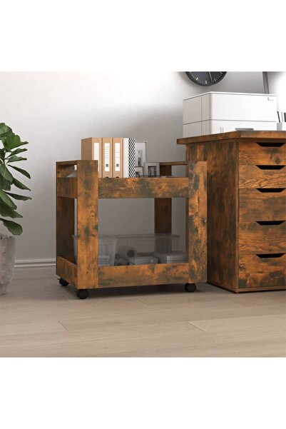 Concept Καρότσι γραφείου, καπνιστή δρυς, 60x45x60 cm, επεξεργασμένο ξύλο